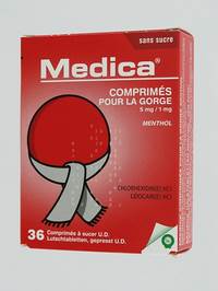 MEDICA KEELTABLETTEN MENTHOL 36 UD