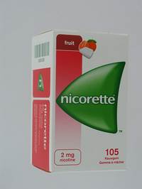 NICORETTE FRUIT KAUWGOM 105X2MG