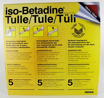 ISO BETADINE TULLES COMPR 5 10X10 ISO BETADINE TULLES COMPR 5 10X10