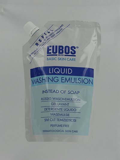 EUBOS ZEEP VLOEIBAAR BLAUW N/PARF REFILL 400ML