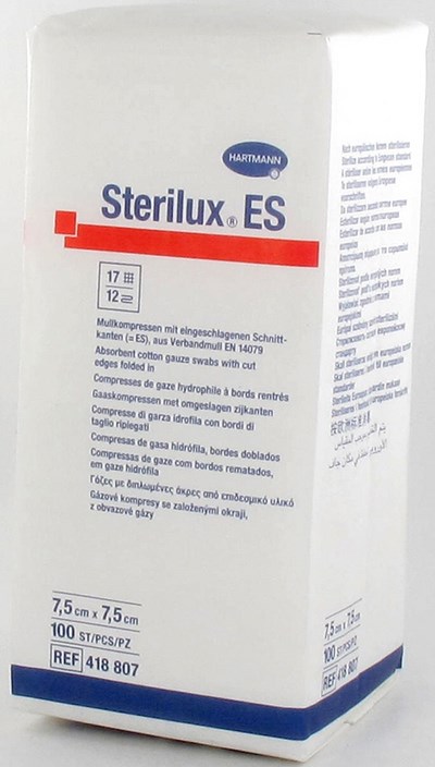STERILUX ES KP N/ST 12PL  7,5X 7,5CM   100 4188078