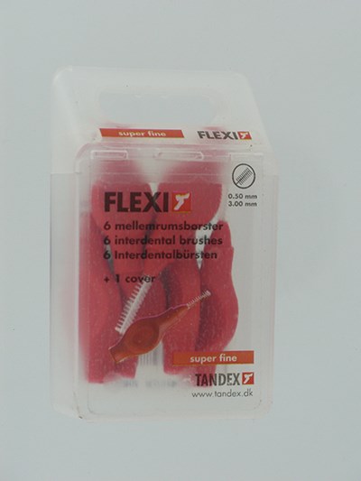 FLEXI RED BORSTELTJE SUPER FINE INTERDENTAAL     6