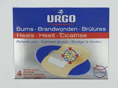 URGO HI TECH PANSEMENT BRULURES 120X18X90MM STER 4 URGO HI TECH PANSEMENT BRULURES 120X18X90MM STER 4