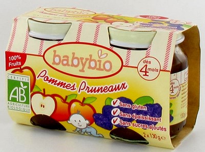 BABYBIO POTJES APPEL-PRUIM             2X130G