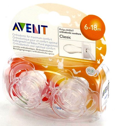 PHILIPS AVENT SUCETTE TRANSPARENT SILICONE +6M 2 PHILIPS AVENT SUCETTE TRANSPARENT SILICONE +6M 2