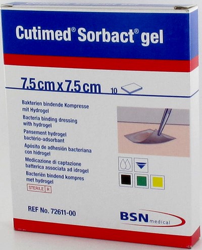 CUTIMED SORBACT GEL        7,5CMX 7,5CM 10 7261100