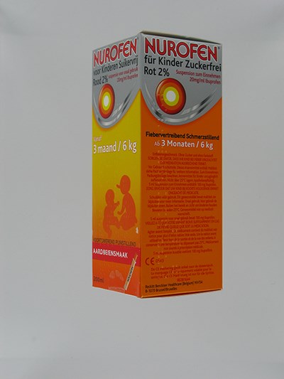 NUROFEN KIND SUIKERVRIJ AARDBEI 2 % 200ML