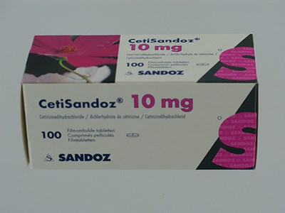 CETIRIZINE SANDOZ 10MG COMP PELL 100 X 10MG