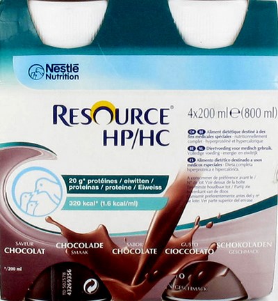 RESOURCE HP HC CHOCOLAT BOUTEILLE 4X200ML RESOURCE HP HC CHOCOLAT BOUTEILLE 4X200ML